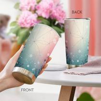 Caneca de café Tumbler Oasisdream 600 ml com estampa de floco de neve Caneca de café Tumbler Oasisdream 600 ml com estampa de floco de neve