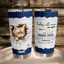 Caneca de café Tumbler Oasisdream 600 ml com estampa de gato