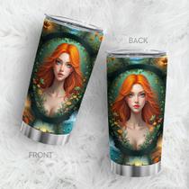 Caneca de café Tumbler Oasisdream 600 ml com estampa feminina Caneca de café Tumbler Oasisdream 600 ml com estampa feminina