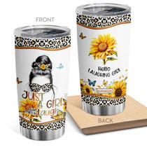 Caneca de café Tumbler Oasisdream 600 ml com estampa feminina Caneca de café Tumbler Oasisdream 600 ml com estampa feminina