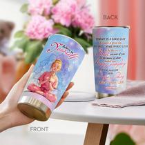 Caneca de café Tumbler Oasisdream 600 ml com estampa feminina Caneca de café Tumbler Oasisdream 600 ml com estampa feminina