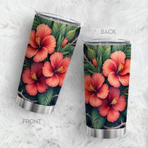 Caneca de café Tumbler Oasisdream 600 ml com estampa floral 18/8 SS Caneca de café Tumbler Oasisdream 600 ml com estampa floral 18/8 SS
