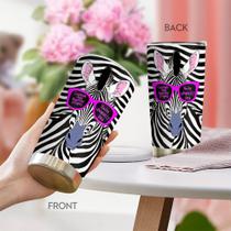 Caneca de café Tumbler Oasisdream 600 ml com estampa Zebra
