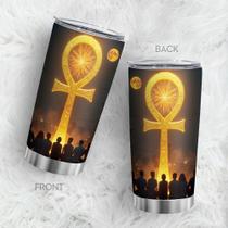 Caneca de café Tumbler Oasisdream 600 ml de aço inoxidável com impressão cruzada