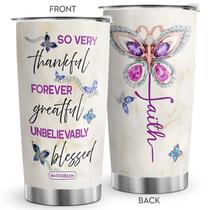 Caneca de café Tumbler Oasisdream 600ml com estampa de borboleta