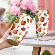 Caneca de café Tumbler Oasisdream 600mL com estampa de frutas Caneca de café Tumbler Oasisdream 600mL com estampa de frutas