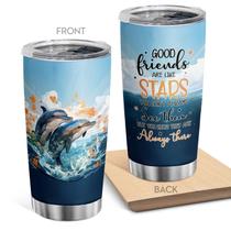 Caneca de café Tumbler Oasisdream 600mL com estampa de golfinhos Caneca de café Tumbler Oasisdream 600mL com estampa de golfinhos