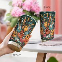 Caneca de café Tumbler Oasisdream 600ml com estampa de guitarra Caneca de café Tumbler Oasisdream 600ml com estampa de guitarra