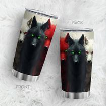 Caneca de café Tumbler Oasisdream 600ml com estampa de lobo