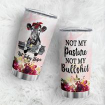 Caneca de café Tumbler Oasisdream 600mL com estampa de vaca