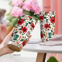Caneca de café Tumbler Oasisdream 600mL com estampa floral Caneca de café Tumbler Oasisdream 600mL com estampa floral