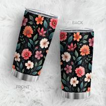 Caneca de café Tumbler Oasisdream 600mL com estampa floral Caneca de café Tumbler Oasisdream 600mL com estampa floral