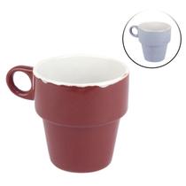 Caneca de Cerâmica 210ml Empilhável Color - Tudo em Caixa