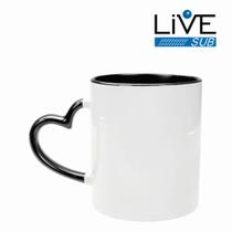 Caneca de cerâmica - 325 ml - alça coração - alça / interna