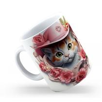 Caneca de Cerâmica 325ml Gatos e Dogs 3D