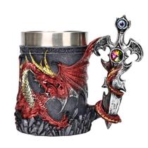 Caneca de cerâmica 3D Dragon com alça de espada 350 ml Fantasy Coffe