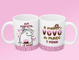 Caneca de Ceramica - Avó perfeita - A melhor vovó do mundo é minha - Rosa