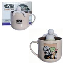 Caneca de Cerâmica Baby Yoda 350ml Com Infusor Presente Bebidas Quentes Café Chá The Mandalorian Geek Filme Grogu Caneca de Cerâmica Baby Yoda 350ml Com Infusor Presente Bebidas Quentes Café Chá The Mandalorian Geek Filme Grogu