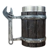 Caneca de cerâmica, barril de 350 ml com alça de chave, aço inoxidável Caneca de cerâmica, barril de 350 ml com alça de chave, aço inoxidável