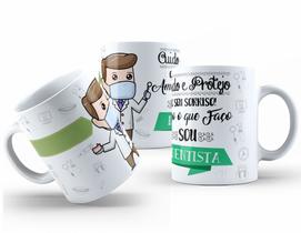 Caneca de Cerâmica Branca 325ml com Estampa de Profissões