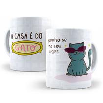 Caneca de Cerâmica Branca 325ml Frases Engraçadas de Gatos Caneca de Cerâmica Branca 325ml Frases Engraçadas de Gatos