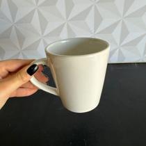 Caneca de cerâmica branca com alça 300ml para café chá leite xícara grande porcelana