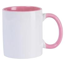Caneca de cerâmica Branca com Alça e Interior Rosa Claro Caneca de cerâmica Branca com Alça e Interior Rosa Claro