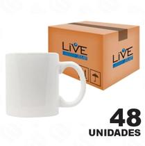 Caneca de Cerâmica Branca para Sublimação Live Classe AAA 325ml - 48 Unidades - LIVE SUB