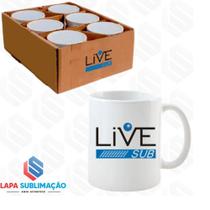 Caneca de Cerâmica Branca para Sublimação Live Classe AAA 325ml - 6 Unidades - LIVE-SUB
