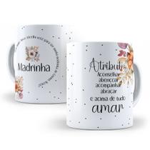 Caneca de Cerâmica Branca Personalizada 325ml Tema Crisma