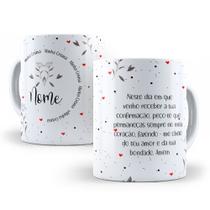 Caneca de Cerâmica Branca Personalizada 325ml Tema Crisma