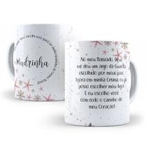 Caneca de Cerâmica Branca Personalizada 325ml Tema Crisma