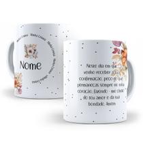 Caneca de Cerâmica Branca Personalizada 325ml Tema Crisma