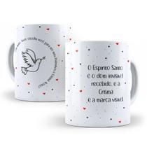 Caneca de Cerâmica Branca Personalizada 325ml Tema Crisma