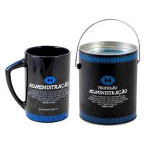 Caneca de Cerâmica c/ Lata Profissões Administração 300ml - MAGMA