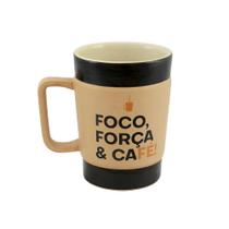 Caneca De Cerâmica Coffee To Go 300Ml Foco Mondoceram