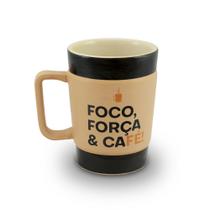 Caneca De Cerâmica Coffee To Go 300ml Pardo Fosco Foco Mondoceram