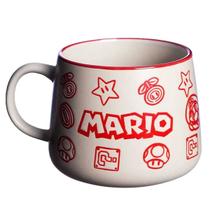 Caneca de cerâmica coleção super mario 500 ml.8,5 x 9,5 x 9,5 cm.