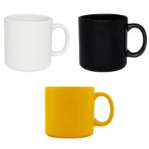 Caneca de Cerâmica Colorida oxford 330ml - Preto, Branco ou Amarelo Caneca de Cerâmica Colorida oxford 330ml - Preto, Branco ou Amarelo