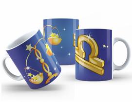 Caneca de Cerâmica com Design Astrológico Dourado 325ml