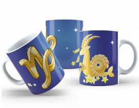 Caneca de Cerâmica com Design Astrológico Dourado 325ml