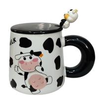 Caneca De Cerâmica Com Tampa e Colher Vaquinha Fofa 350ml Chá Café Presente Lindo Criativo Amigos Família Lila Home Caneca De Cerâmica Com Tampa e Colher Vaquinha Fofa 350ml Chá Café Presente Lindo Criativo Amigos Família Lila Home