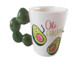 Caneca de cerâmica com tema de abacate Olé Guacamole” com capacidade de 350 ml Caneca de cerâmica com tema de abacate Olé Guacamole” com capacidade de 350 ml