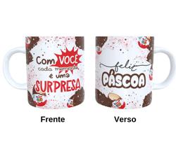 Caneca de cerâmica - Com você cada memória é uma surpresa - Páscoa