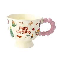 Caneca De Cerâmica Criativa Em Forma De Papai Noel, Caneca Souvenir Em Forma De Pétala Para Uso Em