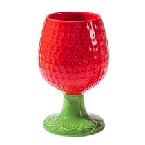 Caneca de cerâmica de morango com capacidade de 350 ml em forma de fruta