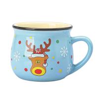Caneca de Cerâmica de Natal com Desenhos Animados - Ideal para Café ou Leite