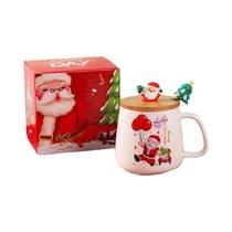 Caneca De Cerâmica De Papai Noel E Boneco De Neve Fofa Presente De Natal De Alto Valor Copo Para