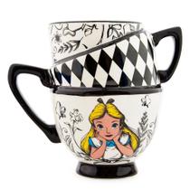 Caneca de cerâmica Disney Alice no País das Maravilhas Monocromática 600mL