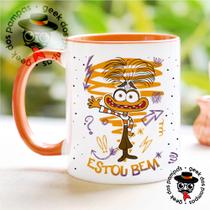 Caneca de Cerâmica Divertidamente Novas Emoções Alegria Raiva Medo Tristeza